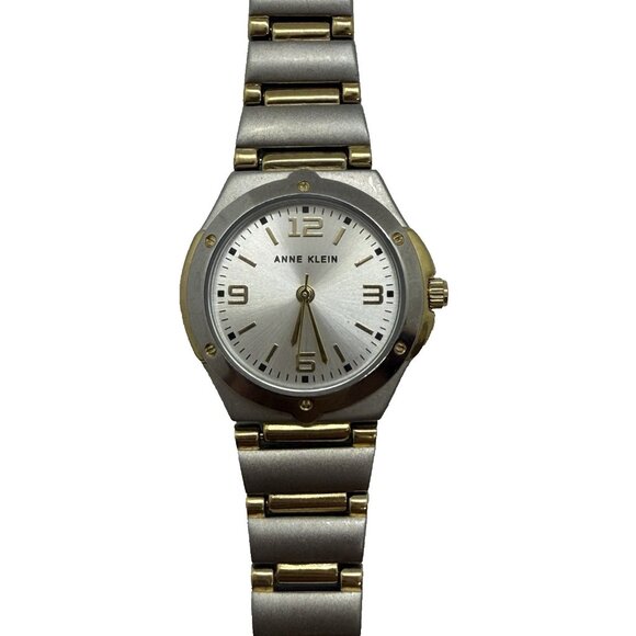 Anne Klein Women's Round Watch Silver Gold Two Tone Bracelet 10/8555 WR 100FT - Picture 1 of 7